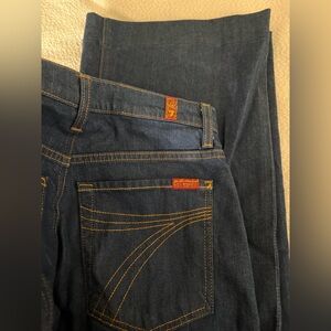 7 For All Mankind Dark Blue Flare Jeans